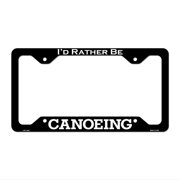 Canoeing Novelty Metal License Plate Frame LPF-144 12.25" x 6.5" Black Frame (LPF)