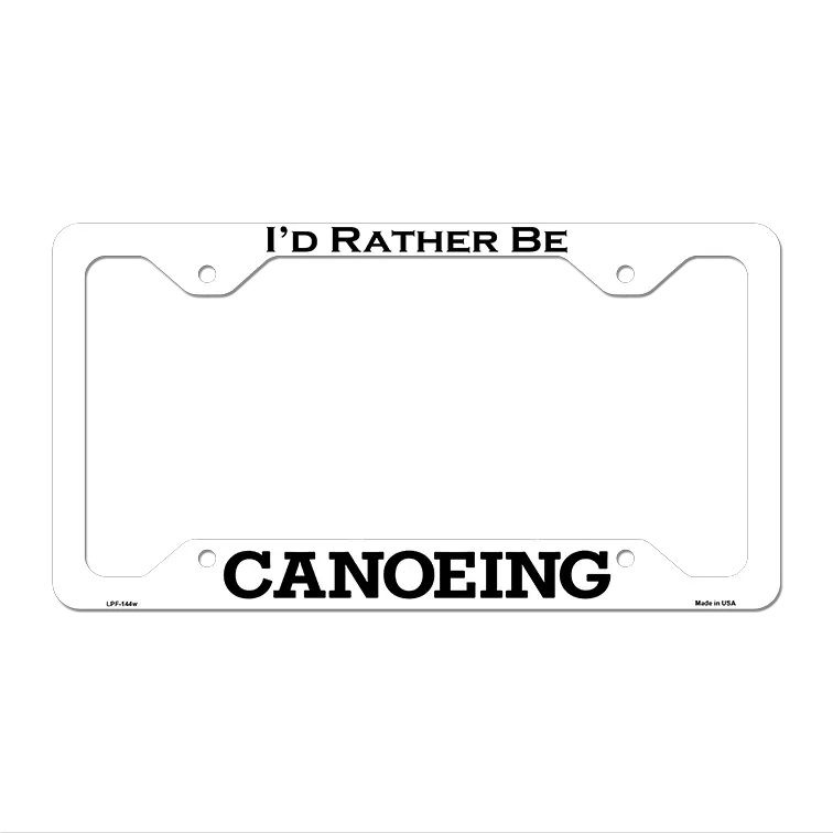Canoeing Novelty Metal License Plate Frame LPF-144 12.25" x 6.5" White Frame (LPF)