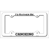 Canoeing Novelty Metal License Plate Frame LPF-144 White