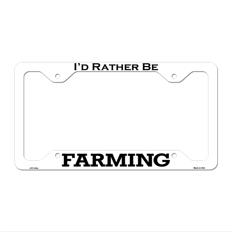 Farming Novelty Metal License Plate Frame LPF-145 12.25" x 6.5" White Frame (LPF)