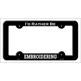 Embroidering Novelty Metal License Plate Frame LPF-148 Black