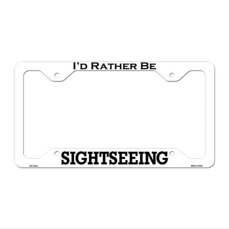 Sightseeing Novelty Metal License Plate Frame LPF-150 12.25" x 6.5" White Frame (LPF)