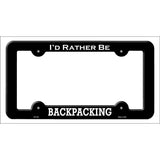 Backpacking Novelty Metal License Plate Frame LPF-154 Black