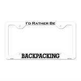 Backpacking Novelty Metal License Plate Frame LPF-154 12.25" x 6.5" White Frame (LPF)