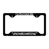 Snowboarding Novelty Metal License Plate Frame LPF-159 12.25" x 6.5" Black Frame (LPF)