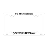 Snowboarding Novelty Metal License Plate Frame LPF-159 12.25" x 6.5" White Frame (LPF)