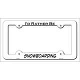 Snowboarding Novelty Metal License Plate Frame LPF-159 White
