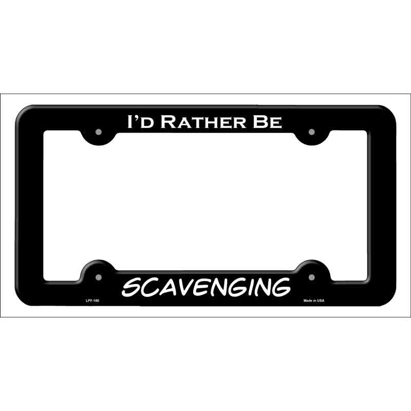 Scavenging Novelty Metal License Plate Frame LPF-160 Black