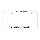 Barbecuing Novelty Metal License Plate Frame LPF-164 12.25" x 6.5" White Frame (LPF)
