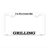 Grilling Novelty Metal License Plate Frame LPF-165 12.25" x 6.5" White Frame (LPF)
