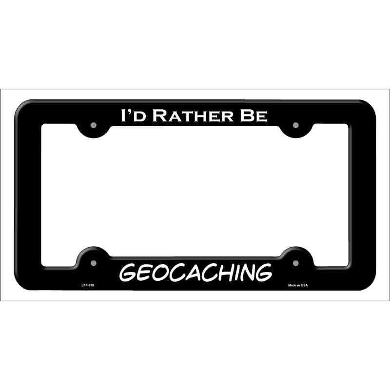 Geocaching Novelty Metal License Plate Frame LPF-168 Black