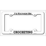 Crocheting Novelty Metal License Plate Frame LPF-169 White