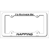 Napping Novelty Metal License Plate Frame LPF-170 White