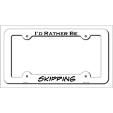 Skipping Novelty Metal License Plate Frame LPF-171 White