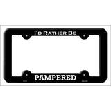 Pampered Novelty Metal License Plate Frame LPF-174 Black