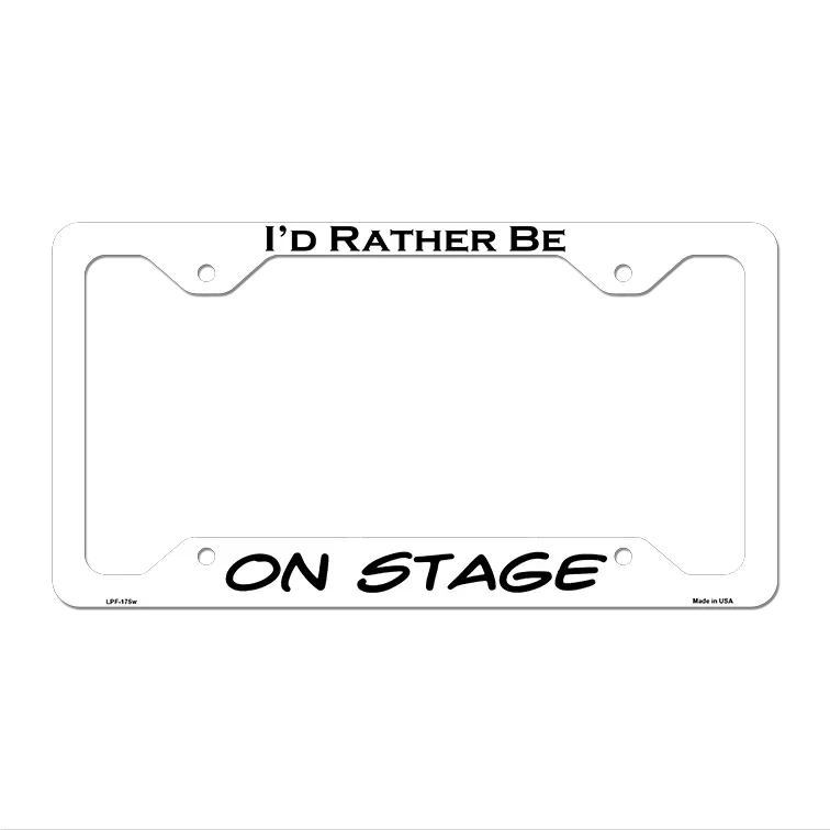 On Stage Novelty Metal License Plate Frame LPF-175 12.25" x 6.5" White Frame (LPF)
