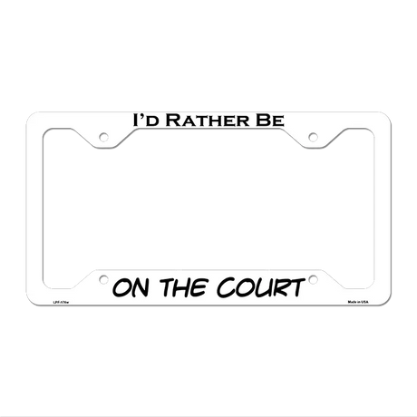 On The Court Novelty Metal License Plate Frame LPF-176 12.25" x 6.5" White Frame (LPF)