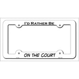 On The Court Novelty Metal License Plate Frame LPF-176 White