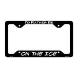 On The Ice Novelty Metal License Plate Frame LPF-178 12.25" x 6.5" Black Frame (LPF)