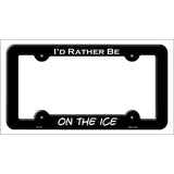 On The Ice Novelty Metal License Plate Frame LPF-178 Black