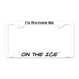On The Ice Novelty Metal License Plate Frame LPF-178 12.25" x 6.5" White Frame (LPF)