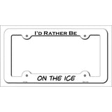 On The Ice Novelty Metal License Plate Frame LPF-178 White