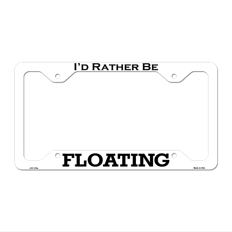 Floating Novelty Metal License Plate Frame LPF-179 12.25" x 6.5" White Frame (LPF)
