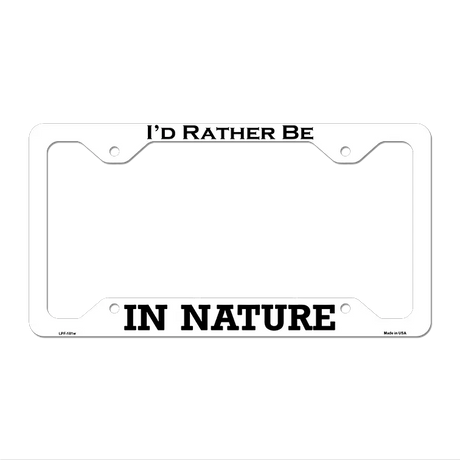 In Nature Novelty Metal License Plate Frame LPF-181 12.25" x 6.5" White Frame (LPF)