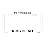 Recycling Novelty Metal License Plate Frame LPF-182 12.25" x 6.5" White Frame (LPF)