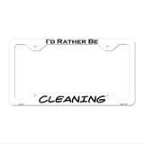 Cleaning Novelty Metal License Plate Frame LPF-183 12.25" x 6.5" White Frame (LPF)