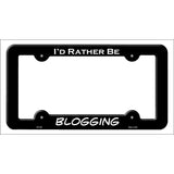 Blogging Novelty Metal License Plate Frame LPF-186 Black