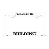 Building Novelty Metal License Plate Frame LPF-188 12.25" x 6.5" White Frame (LPF)