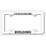 Building Novelty Metal License Plate Frame LPF-188 White