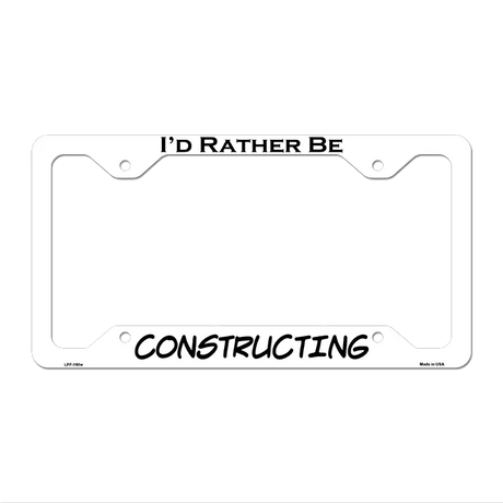 Constructing Novelty Metal License Plate Frame LPF-190 12.25" x 6.5" White Frame (LPF)