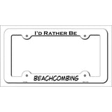 BeachCombing Novelty Metal License Plate Frame LPF-192 White