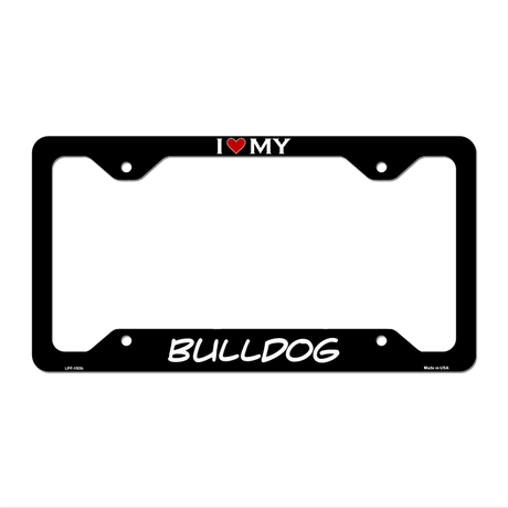 Bulldog Novelty Metal License Plate Frame LPF-193 12" x 6" Black Frame (LPF)