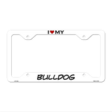 Bulldog Novelty Metal License Plate Frame LPF-193 12" x 6" White Frame (LPF)