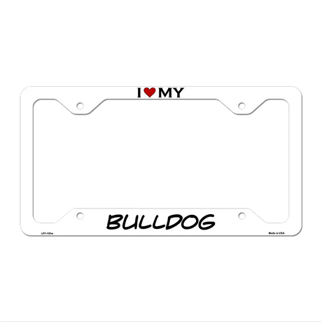 Bulldog Novelty Metal License Plate Frame LPF-193 12" x 6" White Frame (LPF)