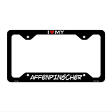 Affenpinscher Novelty Metal License Plate Frame LPF-194 12.25" x 6.5" Black Frame (LPF)