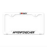 Affenpinscher Novelty Metal License Plate Frame LPF-194 12.25" x 6.5" White Frame (LPF)