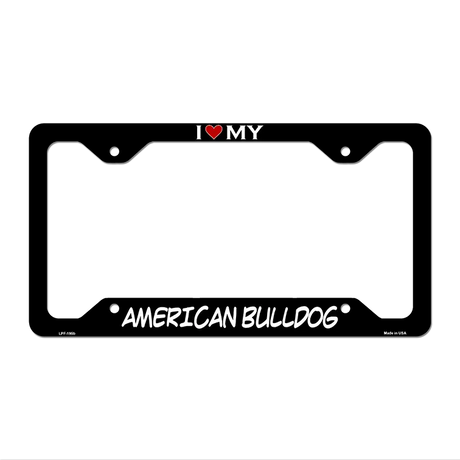 American Bulldog Novelty Metal License Plate Frame LPF-195 12.25" x 6.5" Black Frame (LPF)
