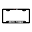Boston Terrier Novelty Metal License Plate Frame LPF-198 12" x 6" Black Frame (LPF)