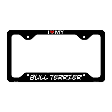 Bull Terrier Novelty Metal License Plate Frame LPF-199 12.25" x 6.5" Black Frame (LPF)