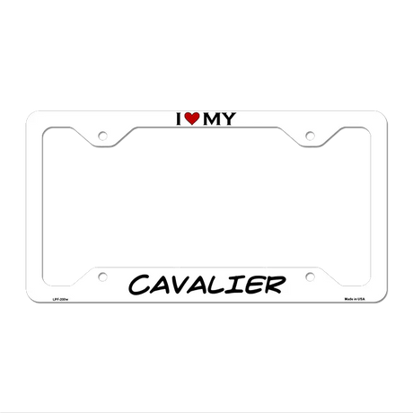 Cavalier Novelty Metal License Plate Frame LPF-200 12" x 6" White Frame (LPF)