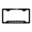 Chihuahua Novelty Metal License Plate Frame LPF-201 12.25" x 6.5" Black Frame (LPF)