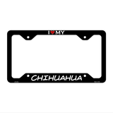 Chihuahua Novelty Metal License Plate Frame LPF-201 12.25" x 6.5" Black Frame (LPF)