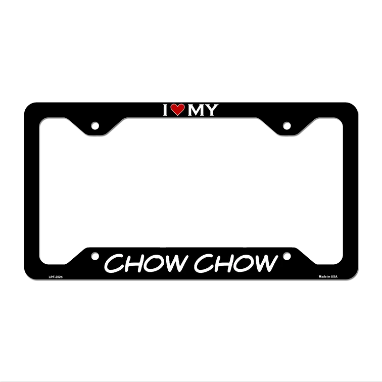 Chow Chow Novelty Metal License Plate Frame LPF-202 12.25" x 6.5" Black Frame (LPF)