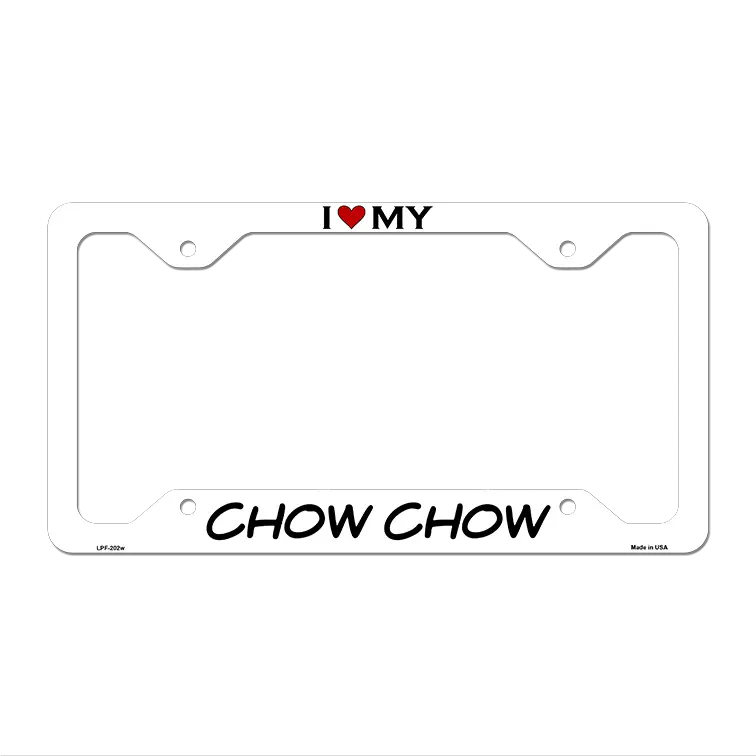 Chow Chow Novelty Metal License Plate Frame LPF-202 12.25" x 6.5" White Frame (LPF)