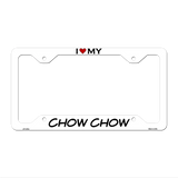 Chow Chow Novelty Metal License Plate Frame LPF-202 12.25" x 6.5" White Frame (LPF)