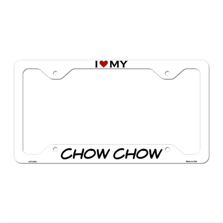 Chow Chow Novelty Metal License Plate Frame LPF-202 12.25" x 6.5" White Frame (LPF)
